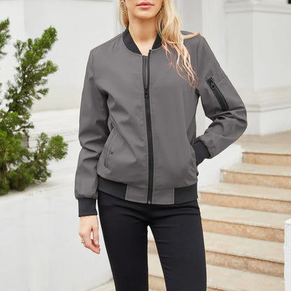 Modische Bomberjacke Frauen Lässig Stil