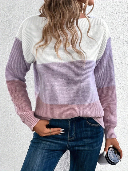 Stylischer Damen Pullover 3-Streifen Design
