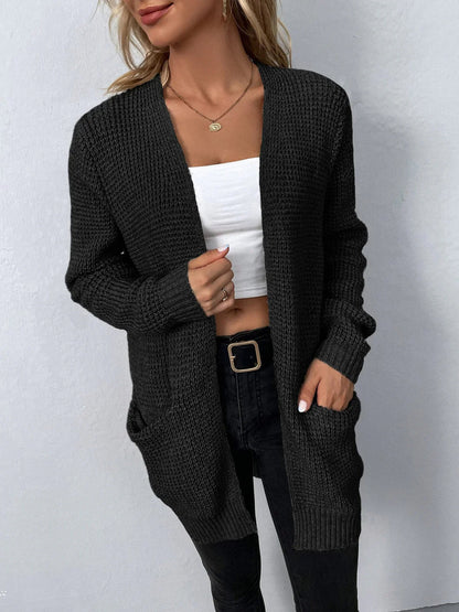 Lange Damen Strickjacke Winterlich