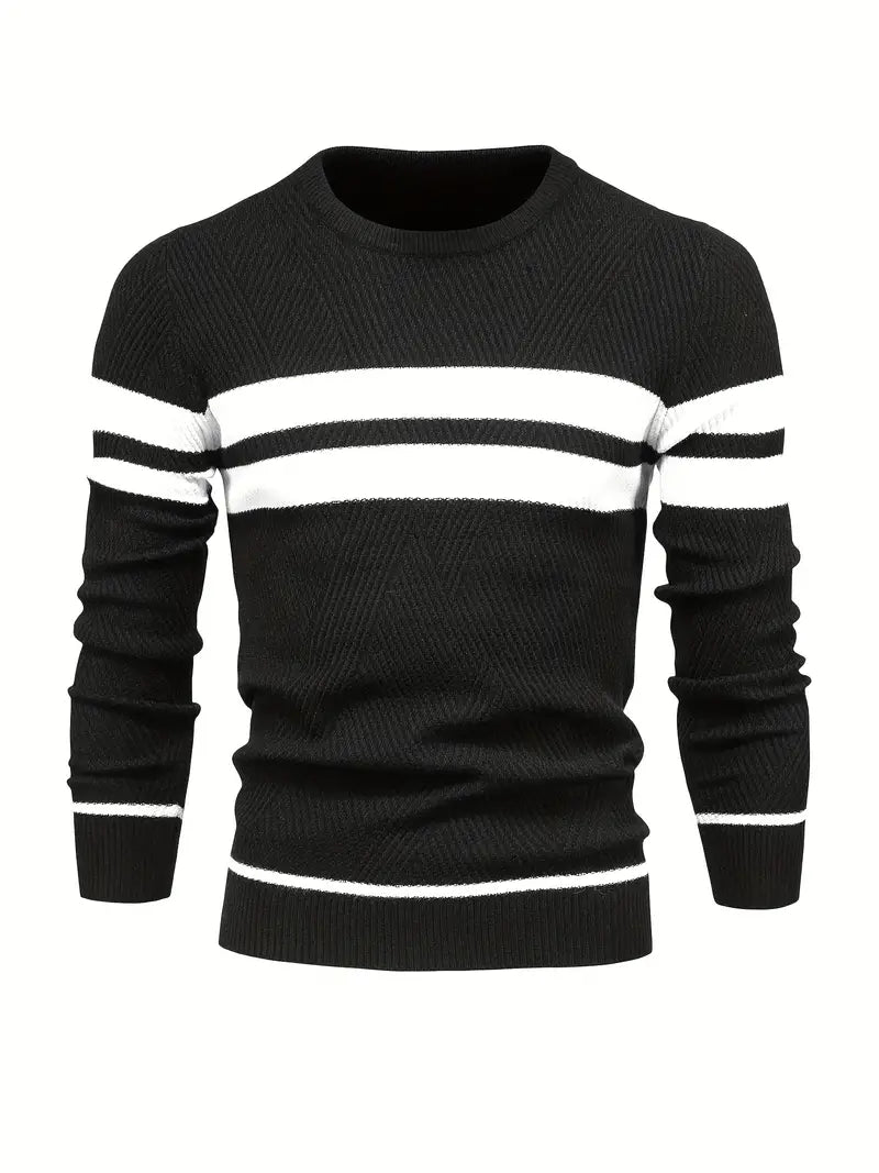Herren Pullover Streifenmuster Modern