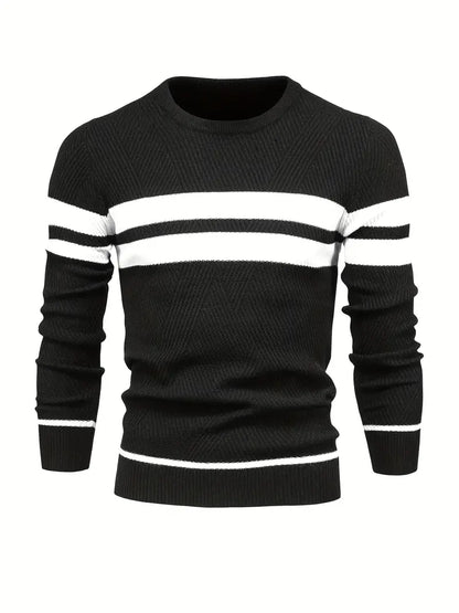 Herren Pullover Streifenmuster Modern