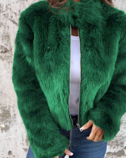 Winterjacke Damen Hochkragen Flauschig Warm