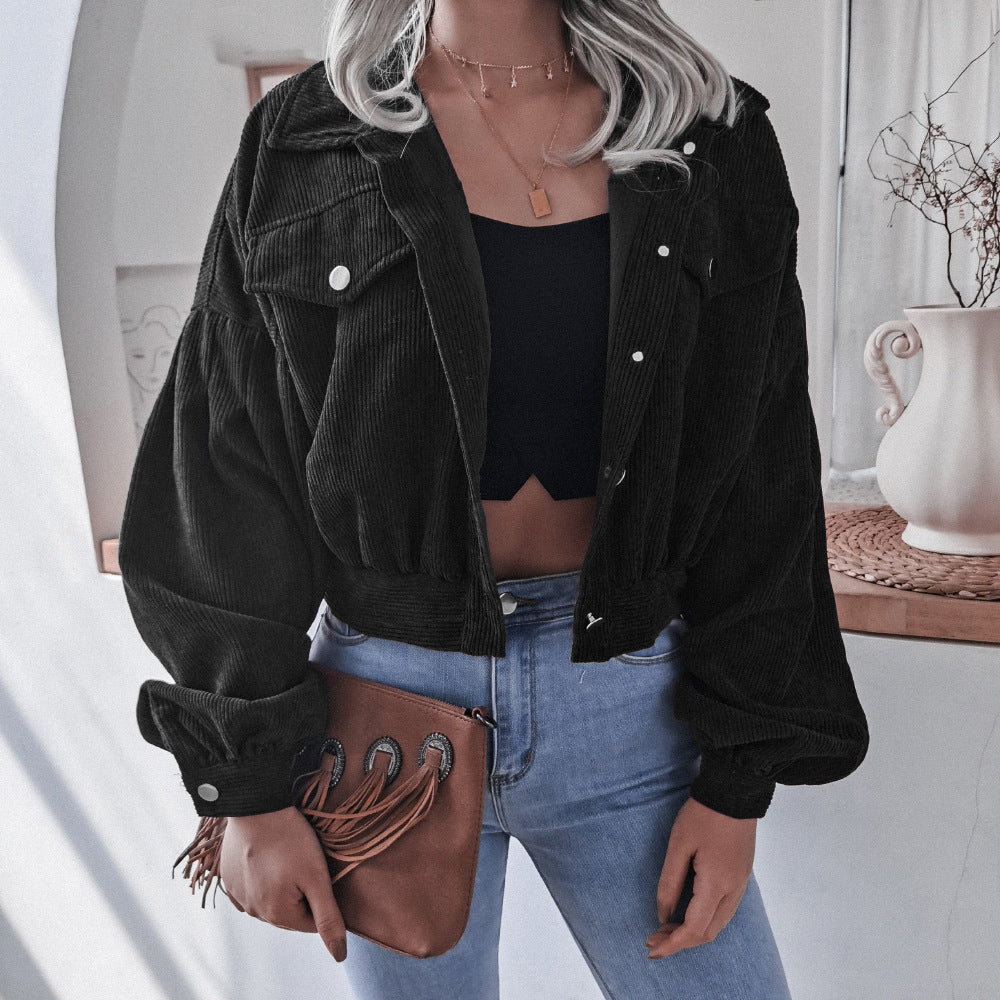 Modische Cordjacke Damen Kurz & Stylish