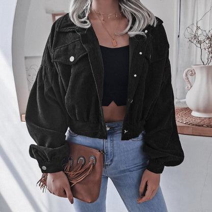 Modische Cordjacke Damen Kurz & Stylish