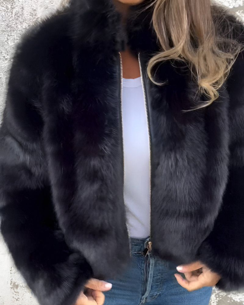 Weiche Winterjacke Hochzeit Kragen Reißverschluss