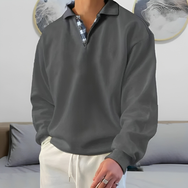 Bequemer Polo Sweat Pullover Casual