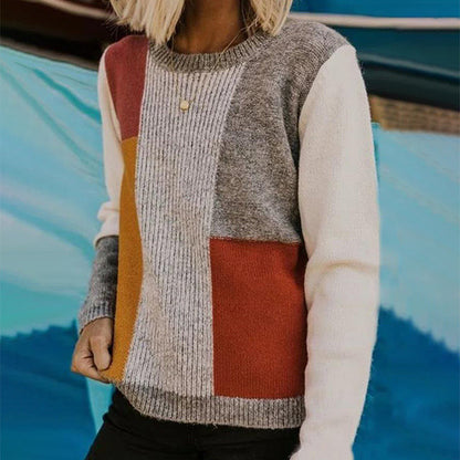 Bunt Strickpullover Patchwork Design - IdealeKleiden