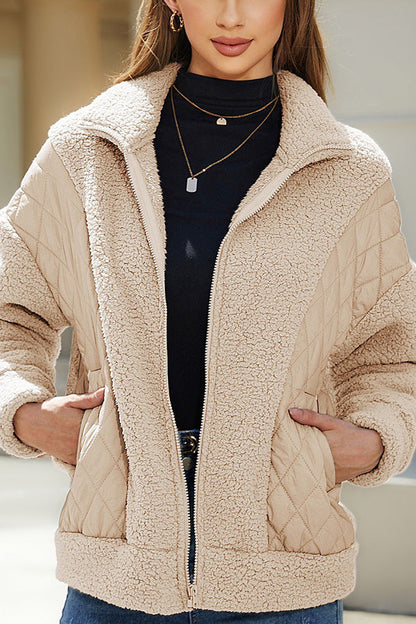 Weiche Damen-Cardigan Plüsch-Jacke Langarm - IdealeKleiden