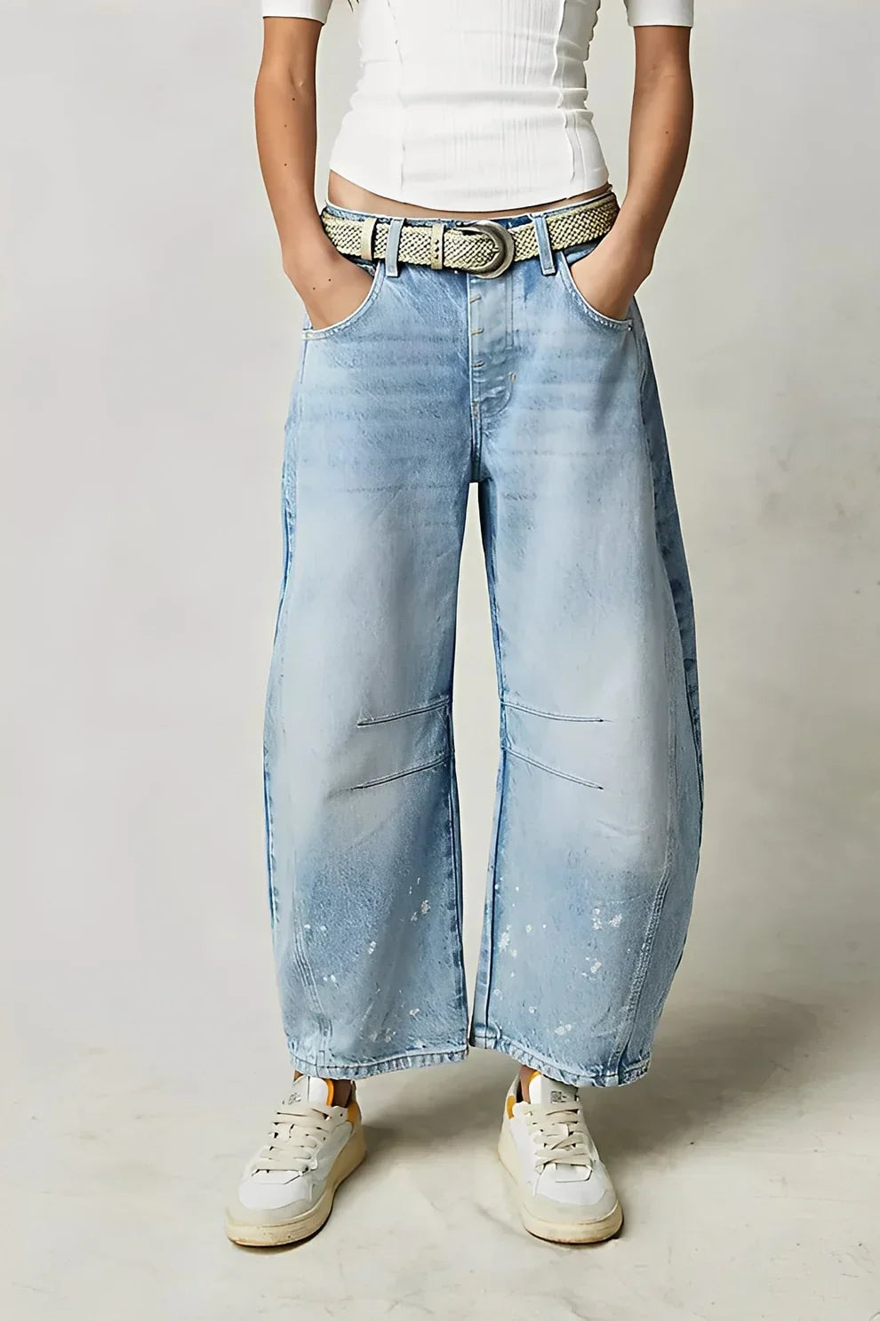 Damen Freizeitjeans Bequem Weite Passform