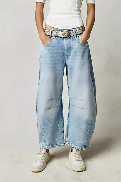 Damen Freizeitjeans Bequem Weite Passform