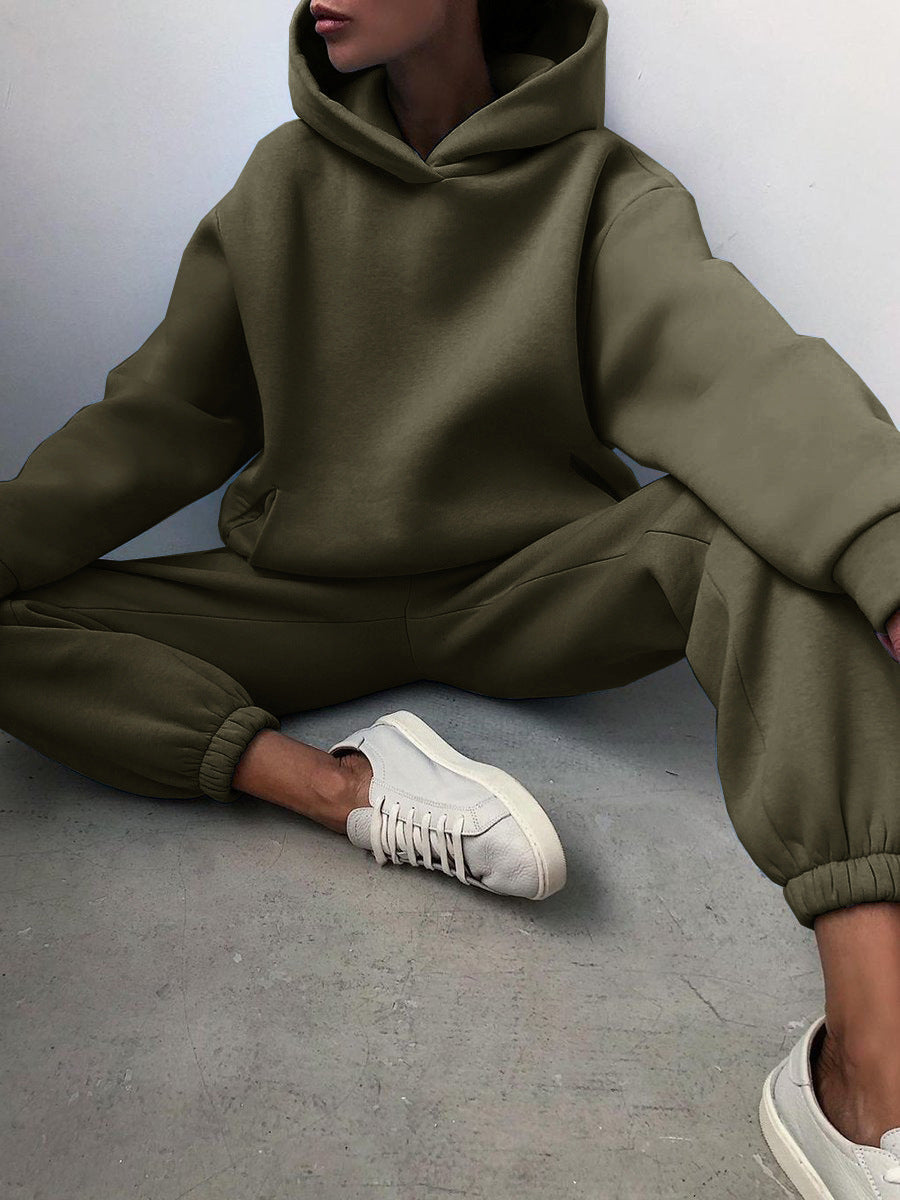 Modischer Zweiteiler Kapuzenpullover Lässig Chic