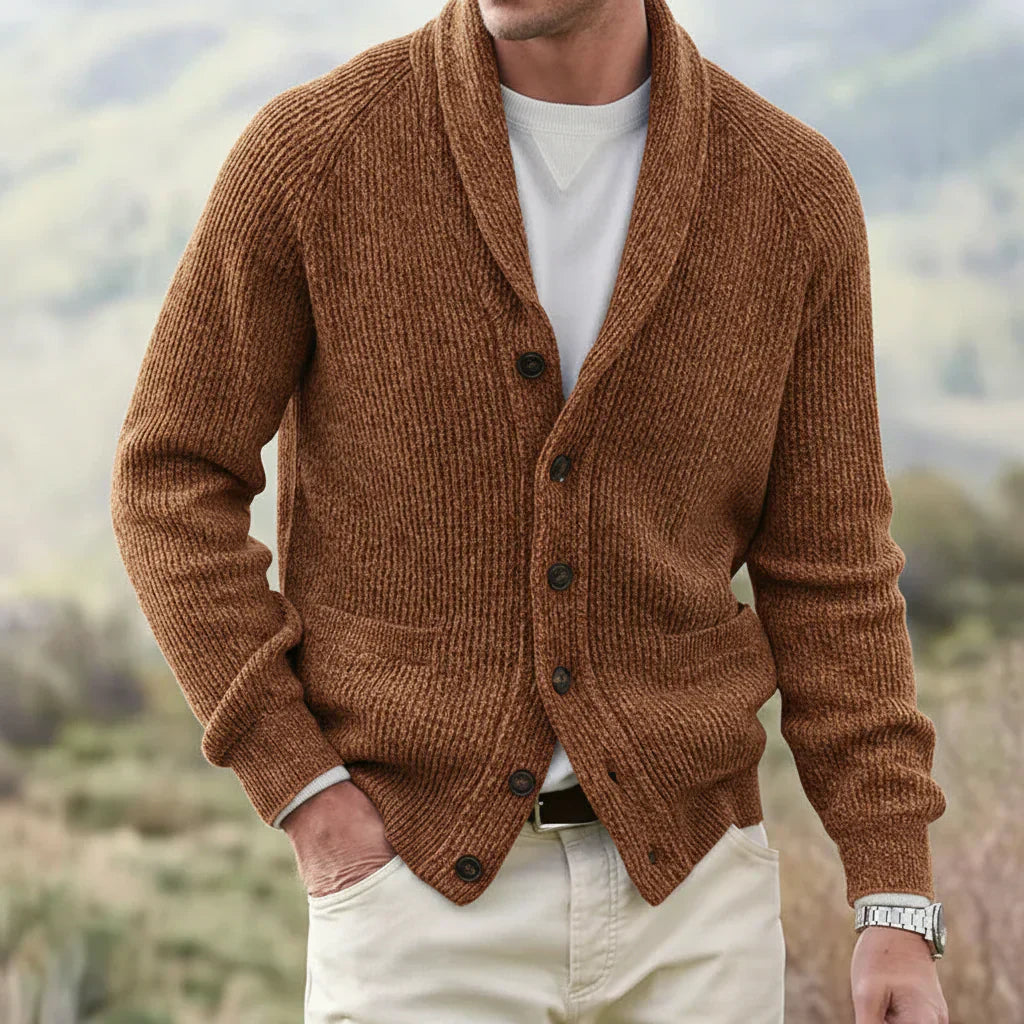 Herren Strickjacke Frühling Modern Schalkragen