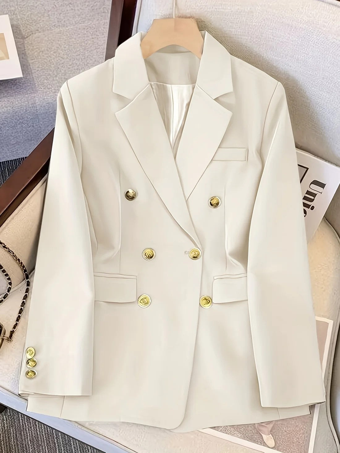 Eleganter Business Blazer Slim Fit Goldknöpfe
