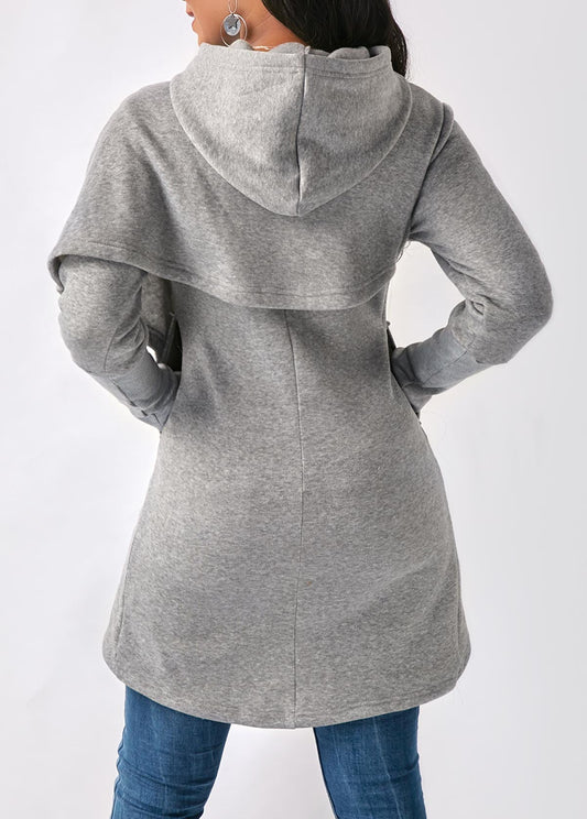 Damen Hoodie Herbst Trend Asymmetrisch Stylish - IdealeKleiden