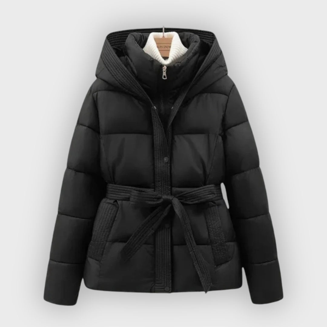 Stylischer Winterparka mit Gürtel Damen - IdealeKleiden