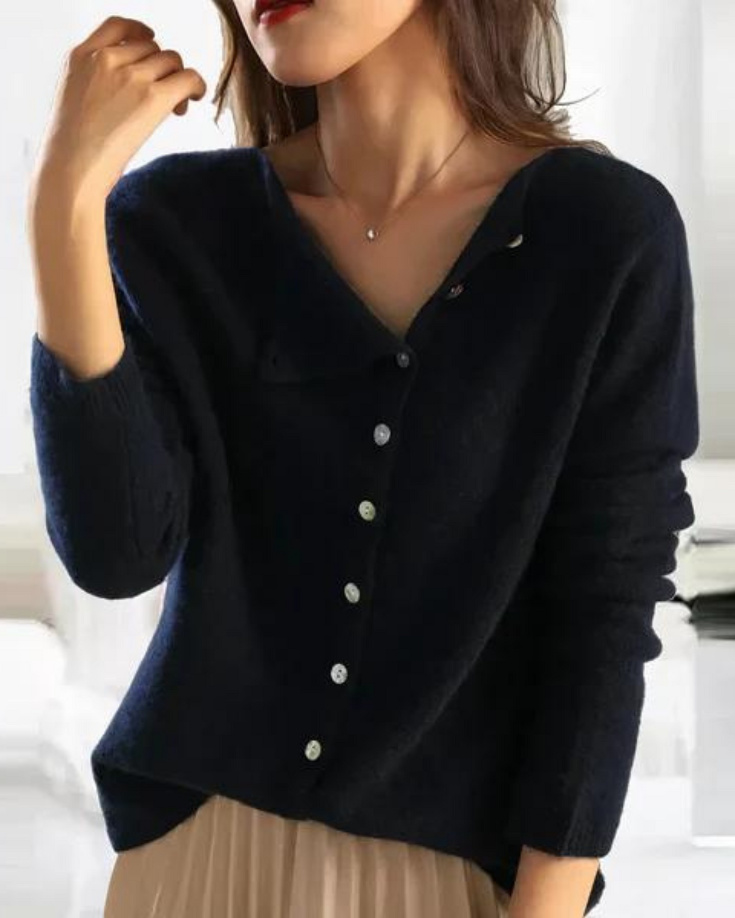 Damenschleid Jersey Knöpfe Eleganz