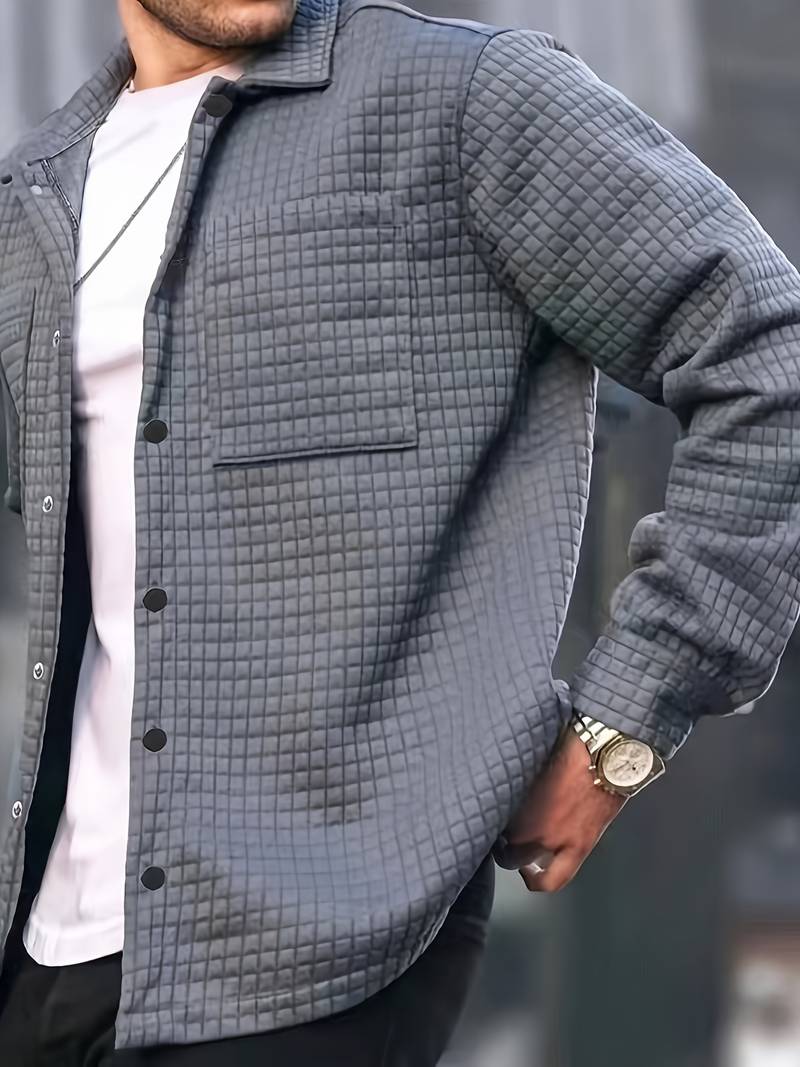 Stilvolle Herrenjacke Waffelmuster Optik