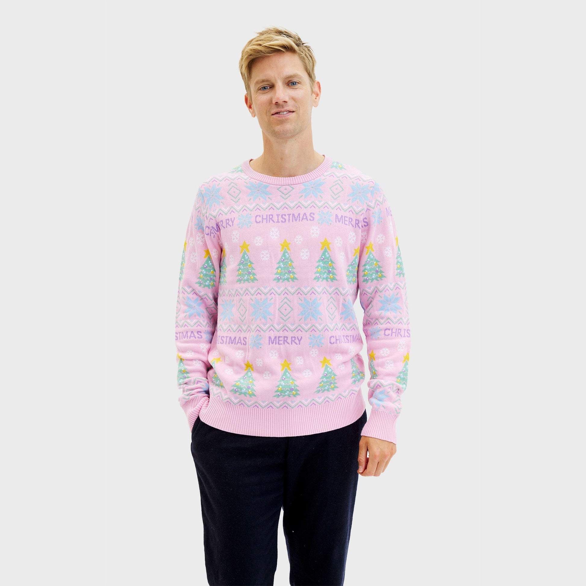 Weihnachtspullover Herren Rosa - IdealeKleiden
