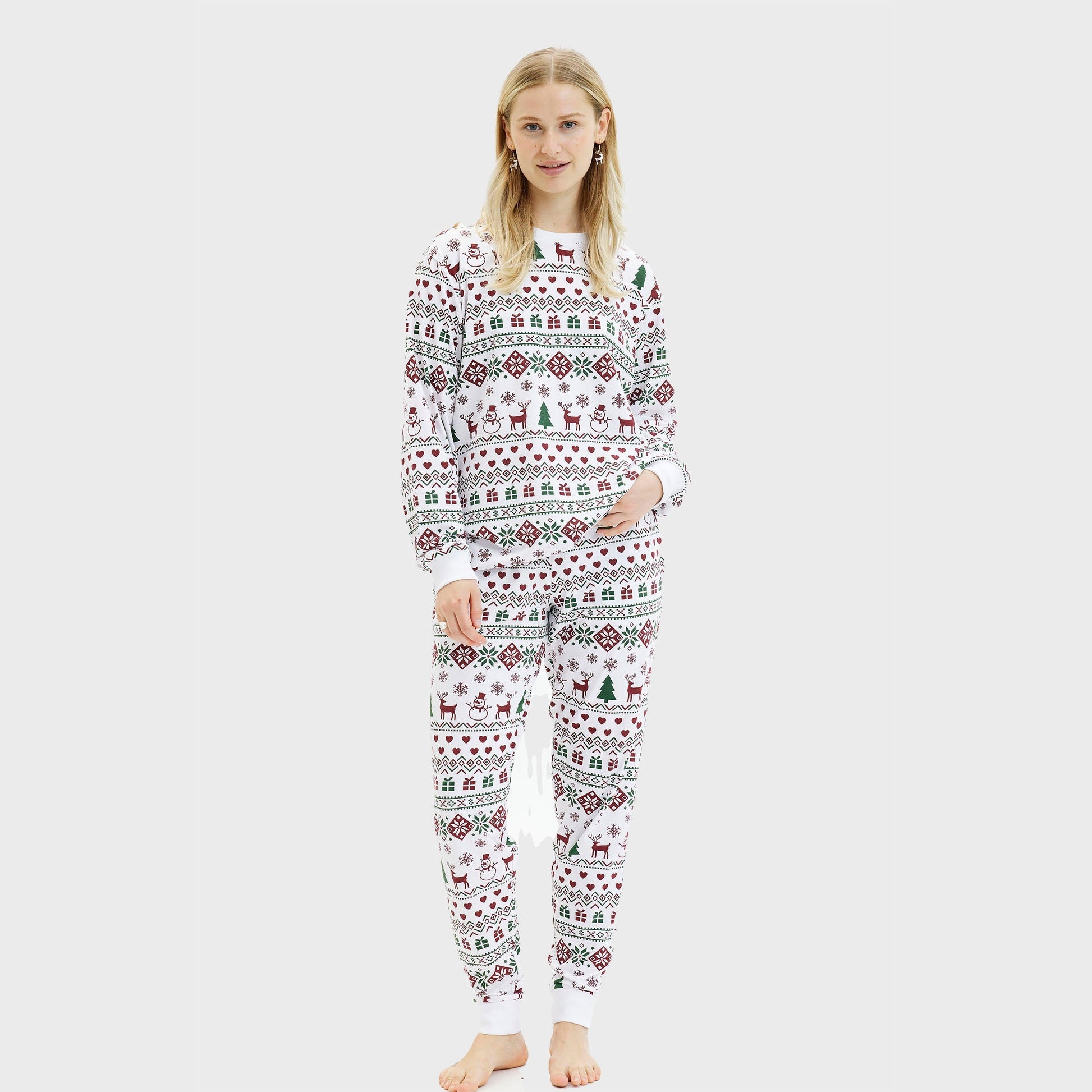 Weihnachts-Pyjama Damen Komfortabel Festlich - IdealeKleiden