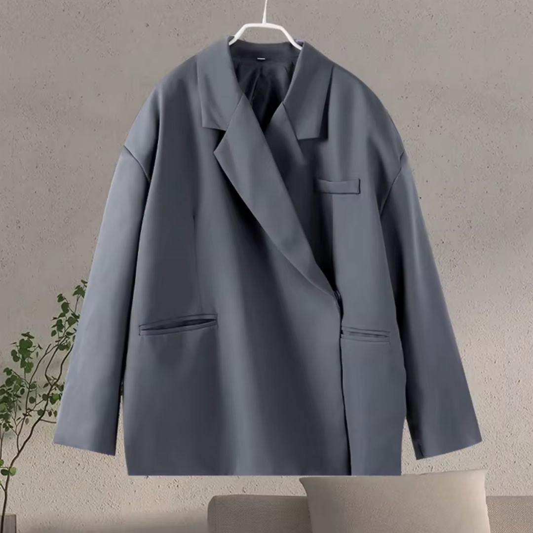 Stylische Damenblazer Lang Mit Eleganter Passform - IdealeKleiden