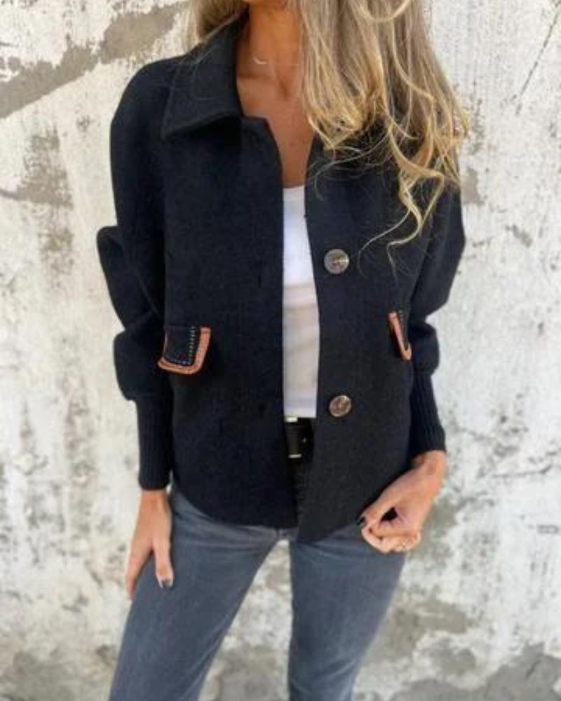Stylische Reversjacke Lässig Einreiher Design