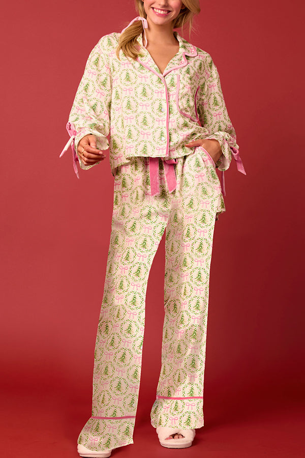 Weihnachts-Outfit: Langarm-Oberteil und elastische Hose Set
