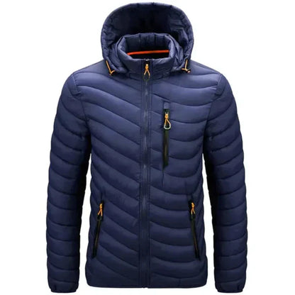 Herren Daunenjacke Wasserfest mit Abnehmbarer Kapuze