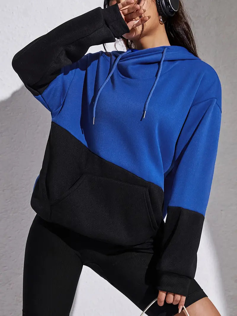 Modische Damenhoodie Farbblock Design