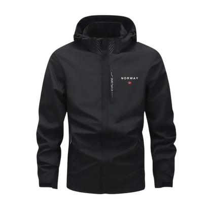 Herren Outdoorjacke Leicht & Wasserdicht mit Abnehmbarer Kapuze