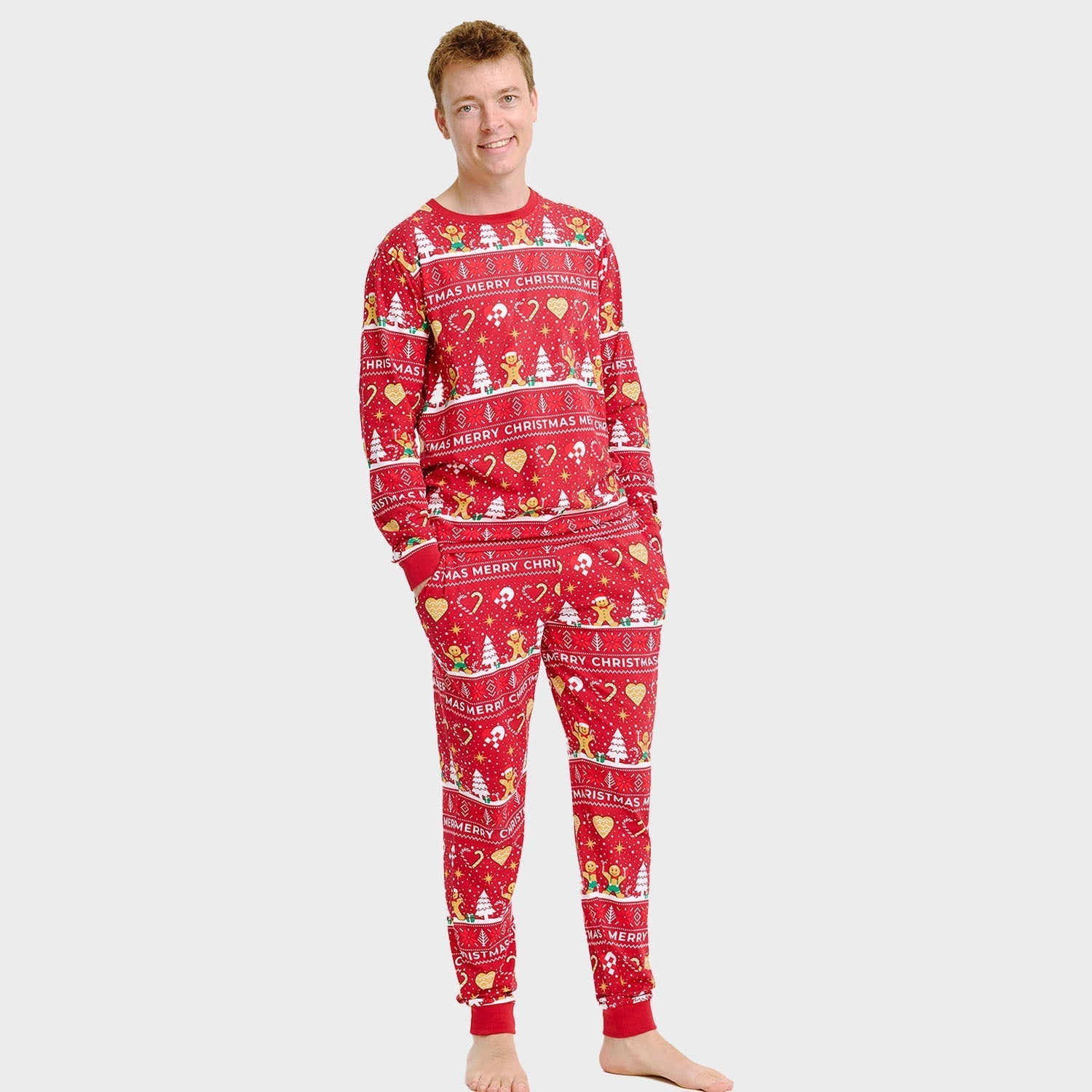 Weihnachts-Pyjama Rot Herren Festlich - IdealeKleiden