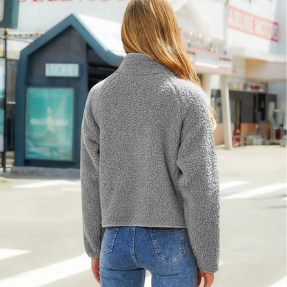 Gepolsterte Kurzjacke Stehkragen Damen