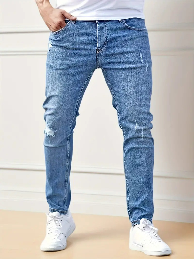 Röhrenjeans Frühjahr Trendy Risse Style