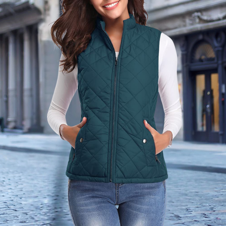 Elegante Damen Steppjacke Zipper Modern
