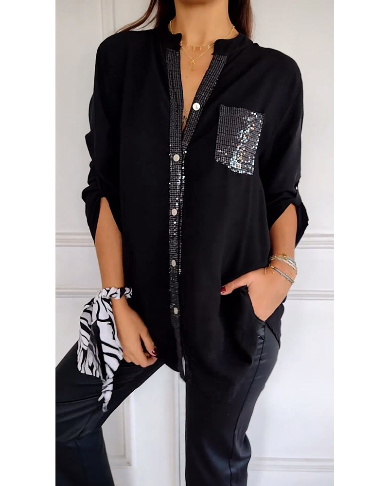 Elegante Bluse Glitter Effekt - IdealeKleiden