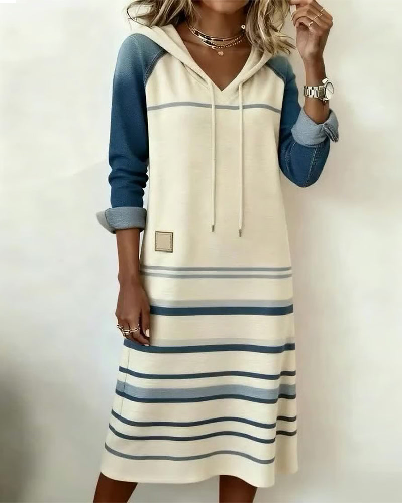 Stylische Kapuzenjacke Streifen Design