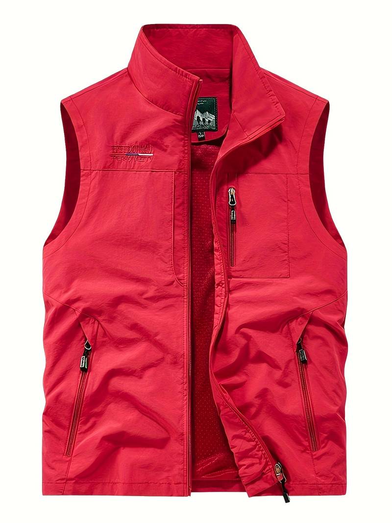 Herren Cargo-Westen Reißverschluss-Taschen Outdoor