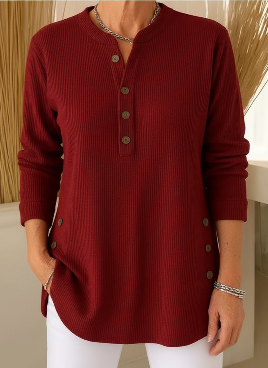 Stylischer Pullover Bequem Modern Knöpfe