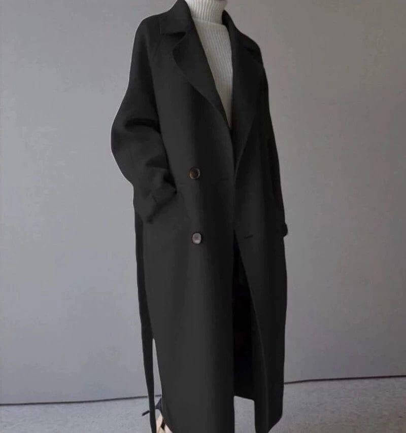 Langer Damen-Wollmantel Elegantes Design