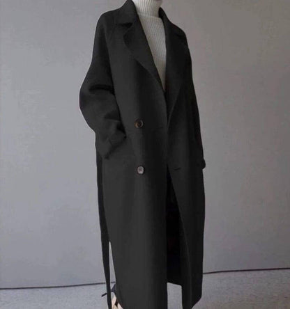 Langer Damen-Wollmantel Elegantes Design