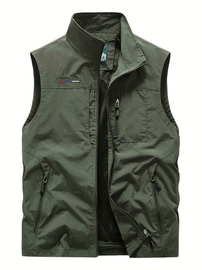 Herren Cargo-Westen Reißverschluss-Taschen Outdoor