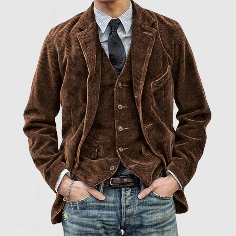 Herren Cordjacke Mit Aufschlägen Modern Style