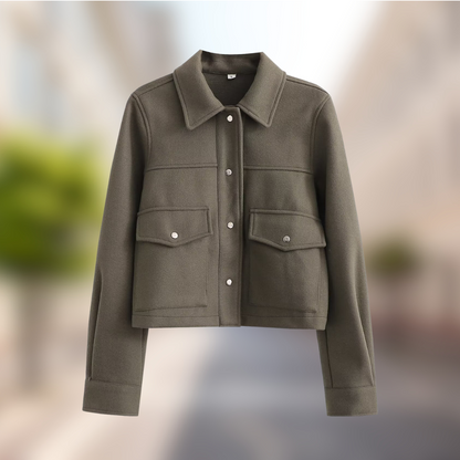 Damen Wolljacke Herbst Look Casual
