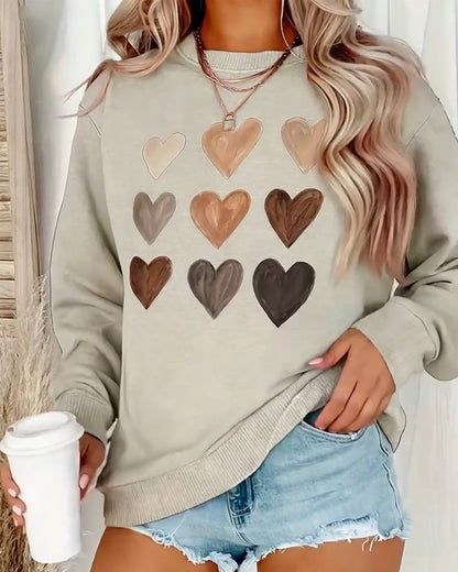 Buntes Herz-Pullover Frauen - IdealeKleiden