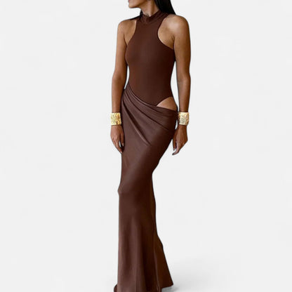 Damen Maxikleid Mit Cut-Out Neckholder Sommerkleid