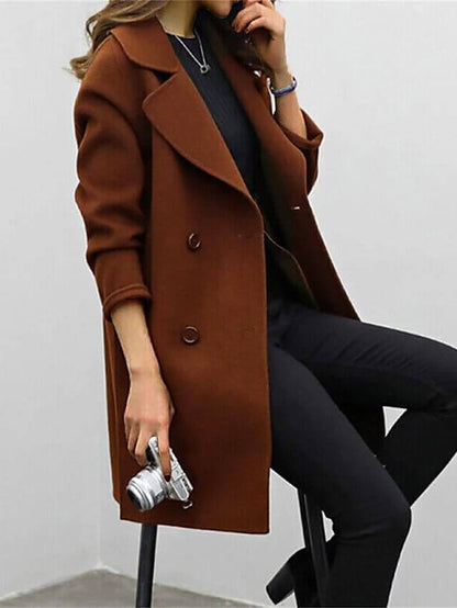 Damen Wintermantel Elegant Wolle