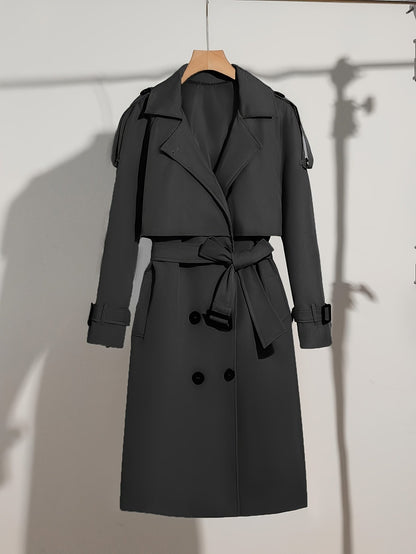 Stylischer Frauenmantel Gürtel-Design Plus Size Casual