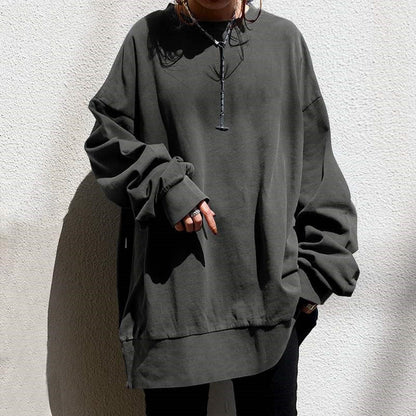 Bequemer Rundhals Pullover Frauen
