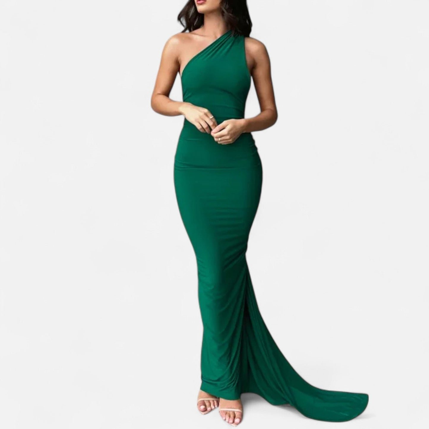 Damen Maxikleid Elegantes Schulterfrei Design