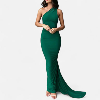 Damen Maxikleid Elegantes Schulterfrei Design