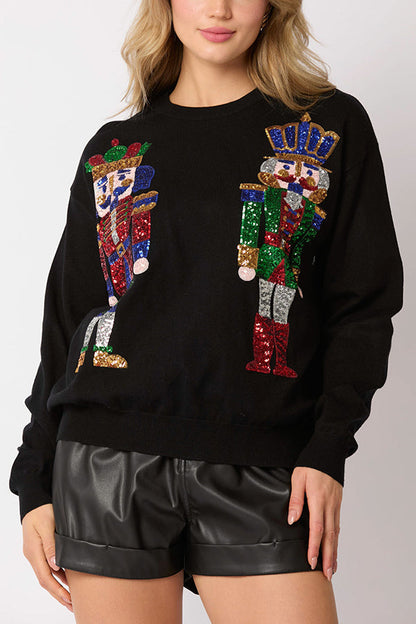 Weihnachtssoldat Sweatshirt Geschenkidee Festlich Glitzernd